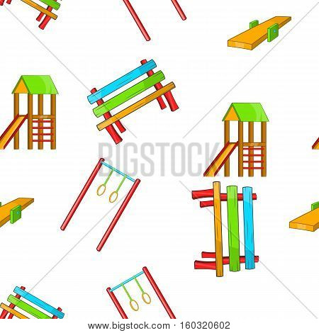 Children rides pattern. Cartoon illustration of children rides vector pattern for web