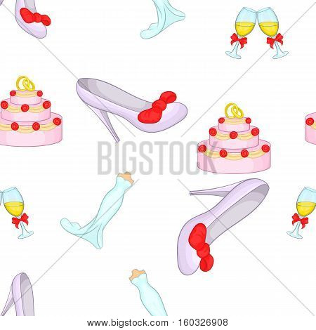 Wedding pattern. Cartoon illustration of wedding vector pattern for web