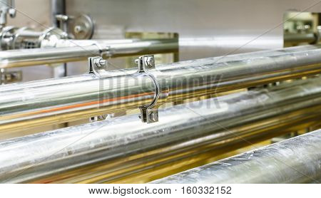 Industrial equipment  pipes stainless tubes Food automation.