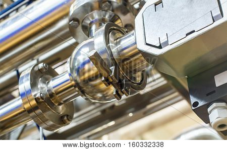 Industrial equipment  pipes stainless tubes Food automation.