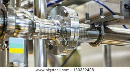 Industrial equipment  pipes stainless tubes Food automation.