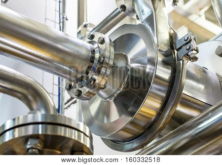 Industrial equipment  pipes stainless tubes Food automation.