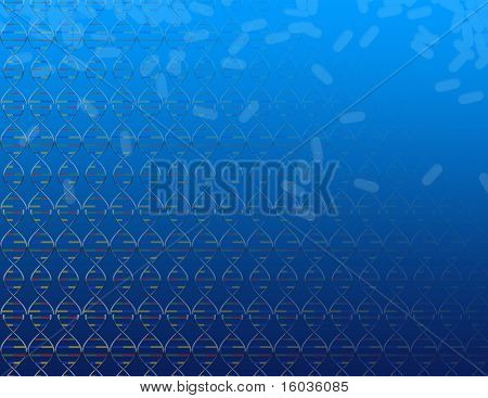 DNA 链和泛型丸组成了这个很好的平衡的背景