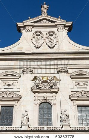 Famous Salzburg Cathedral (Salzburger Dom) at Domplatz Salzburg Land Austria