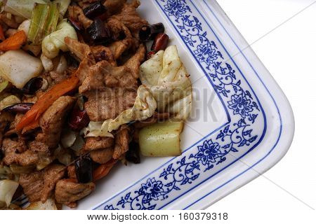 Chinese Food. Hot Pork With Vegetables