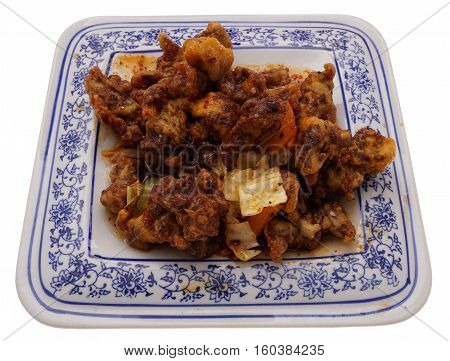 Chinese Food. Hot Dry Veal With Vegetables