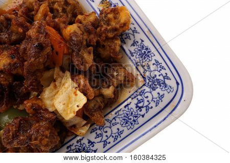 Chinese Food. Hot Dry Veal With Vegetables
