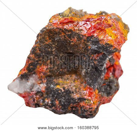 Rock With Realgar Crystals Isolated
