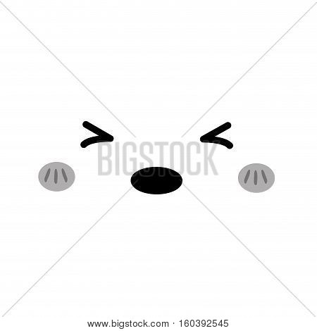 Cute cartoon face icon vector illustration graphic design