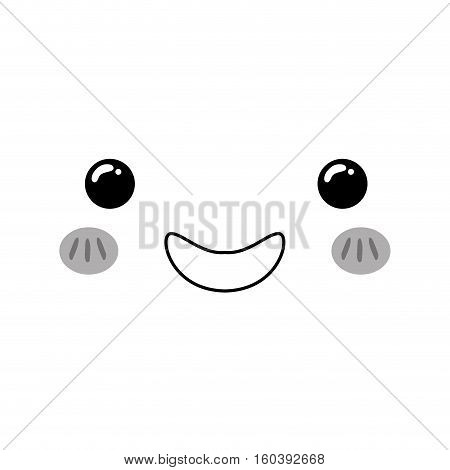 Cute cartoon face icon vector illustration graphic design