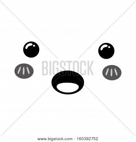 Cute cartoon face icon vector illustration graphic design