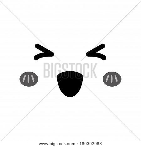 Cute cartoon face icon vector illustration graphic design