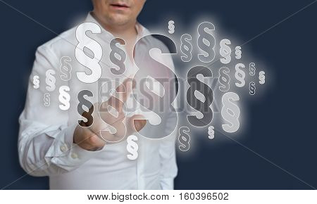 Paragraph are selected by man picture concept