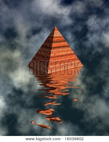 Salut-res pyramide dans l'eau
