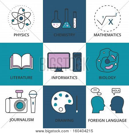 Stock Vector Linear icon school lessons. Stock vector