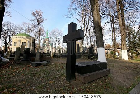 Moscow, Russia - October 25, 2016:  Donskoy Monastery. Medieval Russian Churches On The Territory --