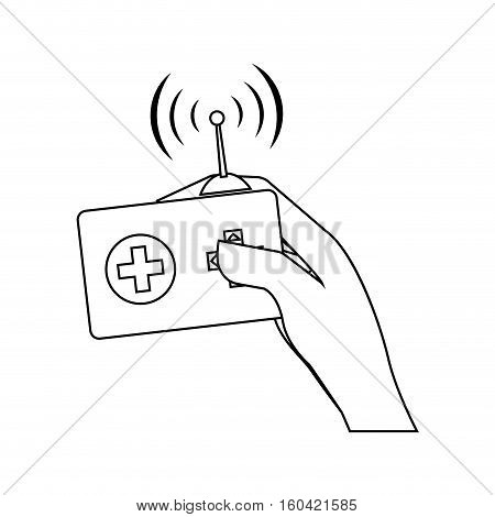 Drone robot technology icon vector illustration graphic design