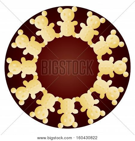illustration of isolated various bear bakery on white