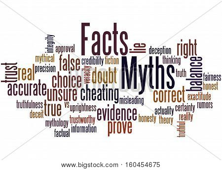 Facts - Myths, Word Cloud Concept 2