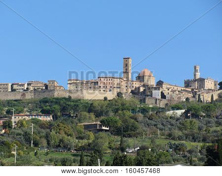 Panorama of Volterra village province of Pisa . Tuscany Italy