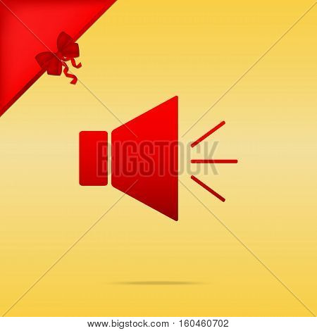 Sound Sign Illustration With Mute Mark. Cristmas Design Red Icon