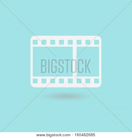 movie flat icon vector isolated blue background