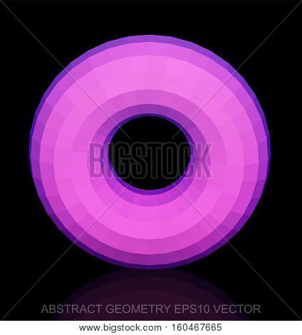 Abstract stereometry: low poly Pink Torus. 3D polygonal object, EPS 10, vector illustration.