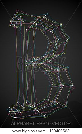 Abstract illustration of a Multicolor sketched B with Transparent Shadow. Hand drawn 3D B for your design. EPS 10 vector illustration.