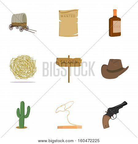 Wild west set icons in cartoon style. Big collection of wild west vector symbol stock