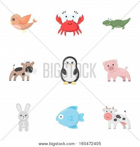Animals set icons in cartoon style. Big collection of animals vector symbol stock