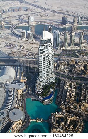 Aerial view of downtown Dubai (UAE) during the day