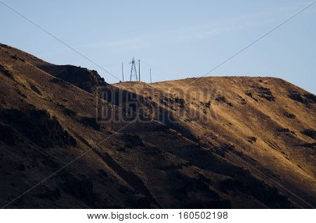 Utility Poles Standing High Above the Heart of Hells Canyon