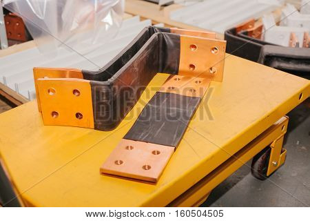 Copper busbar. Uninterrupted power. Electrical power. Assembly of low-voltage compartment