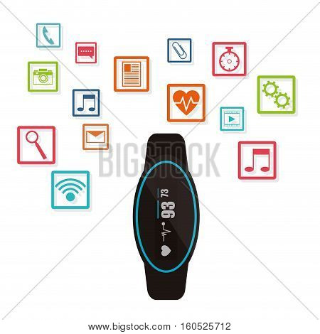 smart watch wearable technology funtions vector illustration eps 10