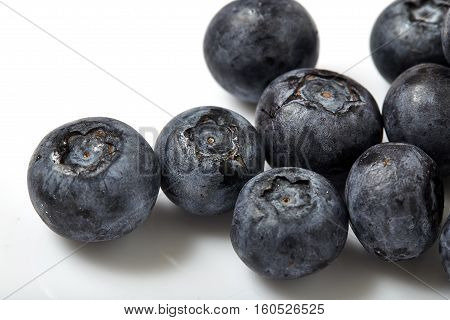 fresh Blueberries (cyanococcus) isolated on white background