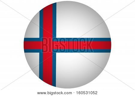 Faroe islnads flag ,3D Faroe islnads national flag illustration symbol.