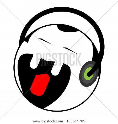 Rock'n roll vampire dj style flat icon