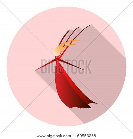 Fairy red queen icon in flat designe