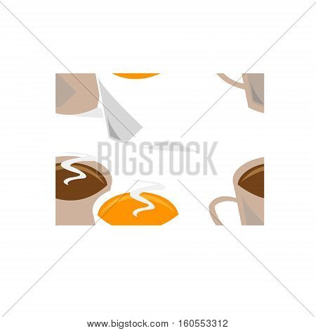 Two middle cups of hot coffee seamless