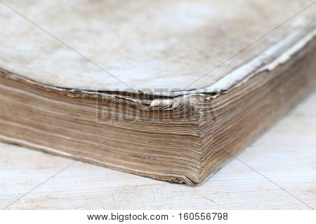 Dog-ears of the pages of old book - Shallow depth of field