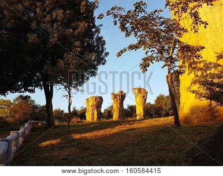 stone at MOR HIN KHAOW CHAIYAPHUM in the morning. It's Stonehenge of Thailand