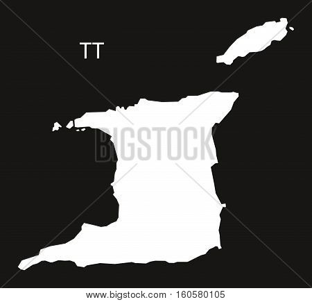 Trinidad and Tobago Map black illustration country silhouette concept