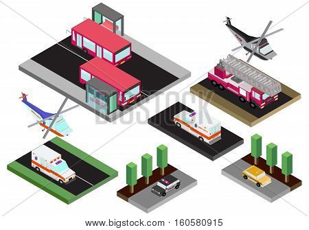 Isomatric model of various cars curve EPS 10