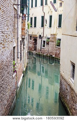 canalside appartments on a backstreet in Venice, Italy