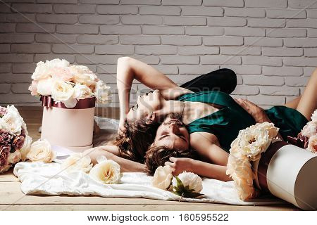Sexy Couple Lovers On Floor