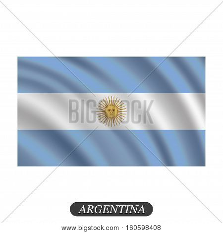 Waving Argentina flag on a white background. Vector illustration