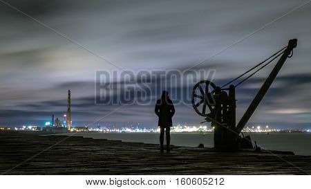 Dublin Docklands view from Poolbeg lighthouse, Dublin Ireland