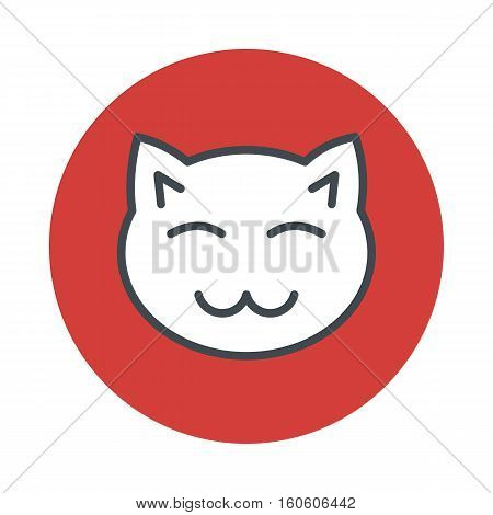 Japan caticon isolated on white background. Vector illustration