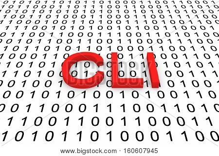 CLI in the form of binary code, 3D illustration