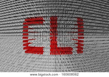 CLI in the form of binary code, 3D illustration